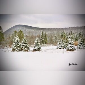 Snowy Mountain Winter Landscape Print 8x10